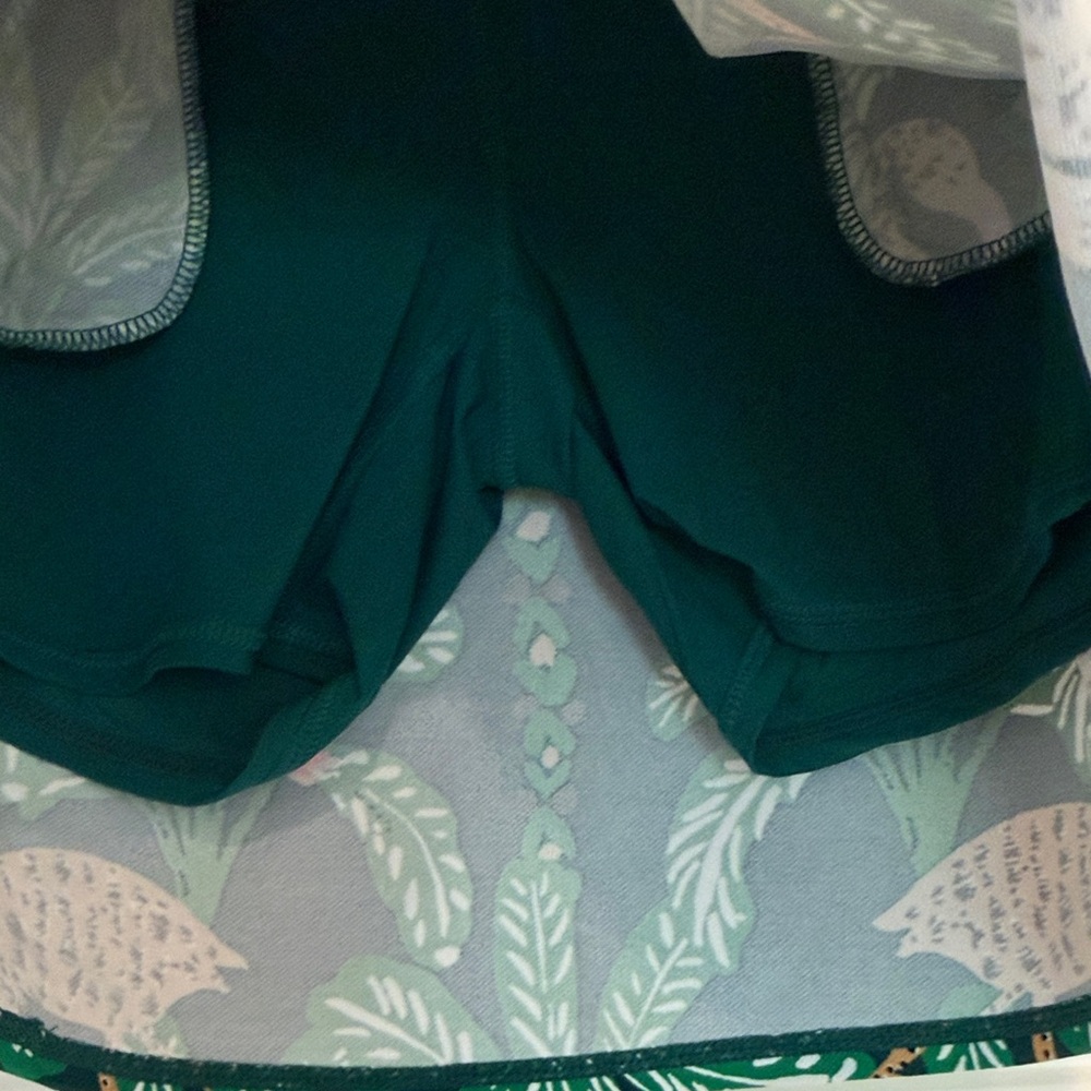 Lilly Pulitzer Teal Flamingo Skort - Picture 3 of 4